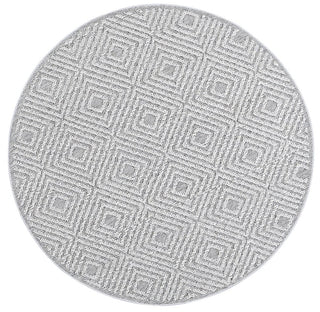 Brand Ventures RUGS 160x160cm Fugui Grey Geometric Round Flatweave Rug