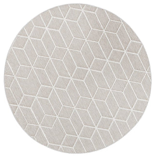 Brand Ventures RUGS 160x160cm Maemae Beige Geometric Round Flatweave Rug