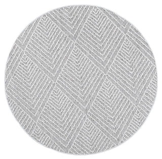 Brand Ventures RUGS 160x160cm Menapi Ash Geometric Round Flatweave Rug