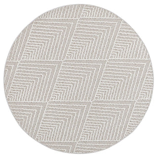 Brand Ventures RUGS 160x160cm Onika Beige Geometric Round Flatweave Rug