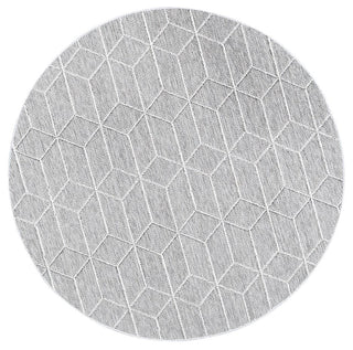 Brand Ventures RUGS 160x160cm Sikua Grey Geometric Round Flatweave Rug