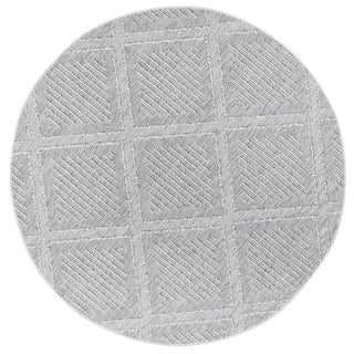 Brand Ventures RUGS 160x160cm Vouza Grey Geometric Round Flatweave Rug