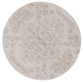 Brand Ventures RUGS 160x160cm Waita Beige Tribal Round Flatweave Rug