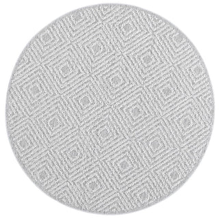 Brand Ventures RUGS 160x160cm Walasi Ash Geometric Round Flatweave Rug