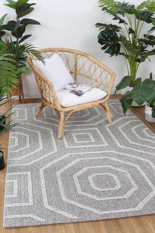 Brand Ventures RUGS Devesi Grey Geometric Flatweave Rug