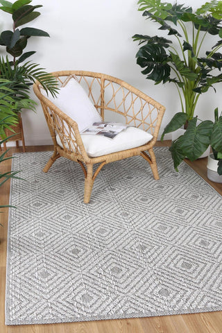 Brand Ventures RUGS Fugui Grey Geometric Flatweave Rug