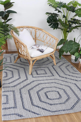 Brand Ventures RUGS Hale Charcoal Geometric Flatweave Rug