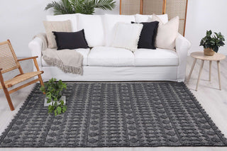 Brand Ventures RUGS Himadri Neats Grey Contemporary Wool Blend Rug