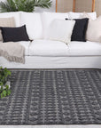 Brand Ventures RUGS Himadri Neats Grey Contemporary Wool Blend Rug