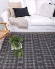 Brand Ventures RUGS Himadri Neats Grey Contemporary Wool Blend Rug