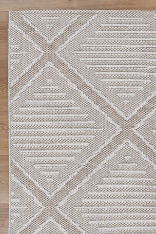 Brand Ventures RUGS Kenilorea Beige Geometric Flatweave Rug