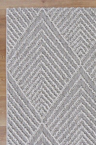 Brand Ventures RUGS Kini Grey Geometric Flatweave Rug