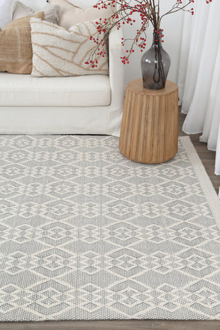 Brand Ventures RUGS Luciana Diamond Grey Wool Rug