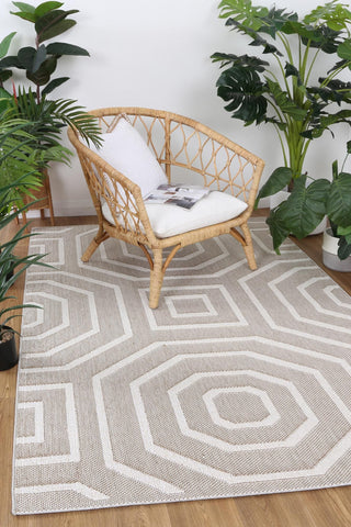 Brand Ventures RUGS Lui Beige Geometric Flatweave Rug