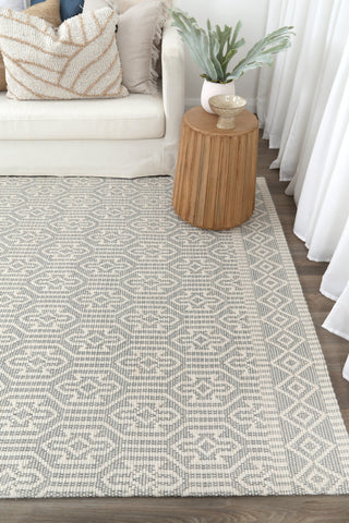 Brand Ventures RUGS Mariana Geometric Light Grey Wool Rug