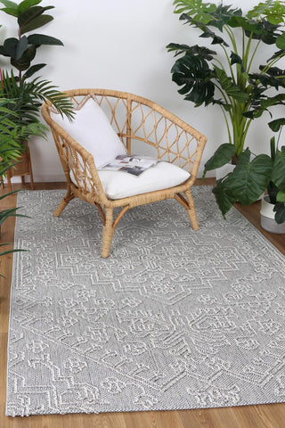 Brand Ventures RUGS Nori Grey Tribal Flatweave Rug