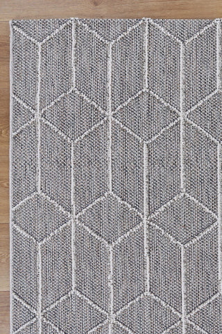 Brand Ventures RUGS Sikua Grey Geometric Flatweave Rug