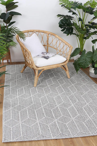 Brand Ventures RUGS Totori Ash Geometric Flatweave Rug