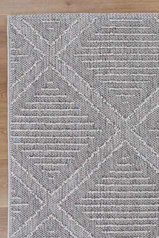 Brand Ventures RUGS Vouza Grey Geometric Flatweave Rug