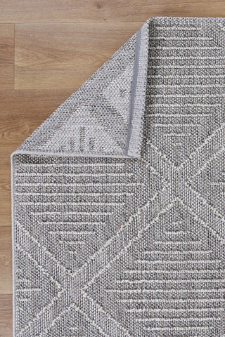 Brand Ventures RUGS Vouza Grey Geometric Flatweave Rug