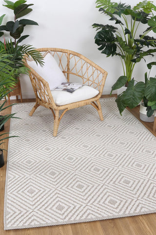 Brand Ventures RUGS Wickham Beige Geometric Flatweave Rug