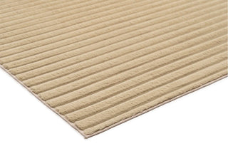 Loopsie Hirafu Brown Striped Washable Rug Corner