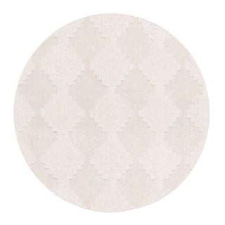 Ilora Ivory Checkered Round Rug