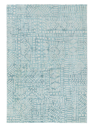 Loopsie RUGS 180cm x 120cm Asni Blue and Ivory Tribal Washable Rug