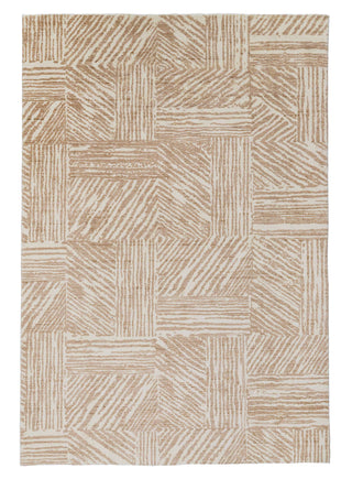 Loopsie RUGS 180cm x 120cm Chita Brown and Cream Geometric Washable Rug