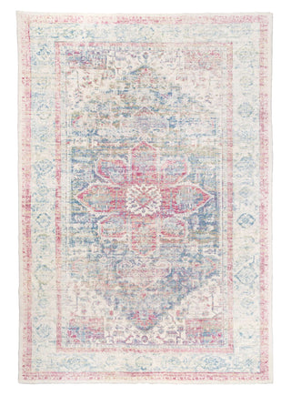 Loopsie RUGS 180cm x 120cm Seri Pink and Blue Medallion Washable Rug