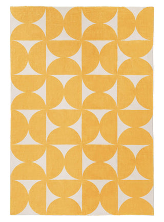 Loopsie RUGS 180cm x 120cm Zaki Yellow and Ivory Geometric Washable Rug