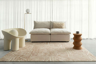 Loopsie RUGS Chita Brown and Cream Geometric Washable Rug