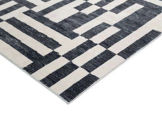 Loopsie RUGS Emmen Black and Cream Geometric Lines Washable Rug