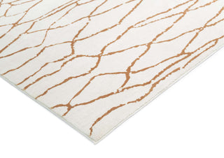 Loopsie RUGS Etasha Ivory and Gold Lined Washable Rug