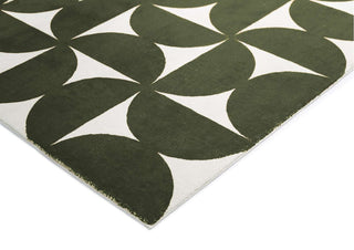 Loopsie RUGS Jardime Green and Ivory Geometric Washable Rug