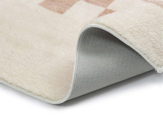 Loopsie RUGS Jazine Cream and Brown Checkered Washable Rug