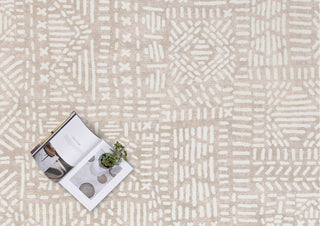 Loopsie RUGS Kati Brown and Ivory Tribal Washable Rug