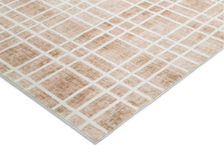 Loopsie RUGS Oodi Brown and Ivory Plaid Washable Rug