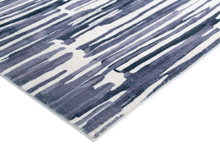 Loopsie RUGS Riya Blue Striped Washable Rug