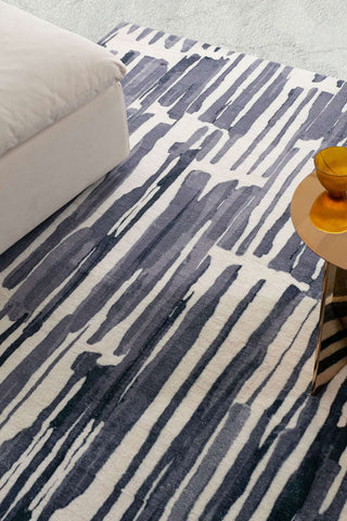 Loopsie RUGS Riya Blue Striped Washable Rug