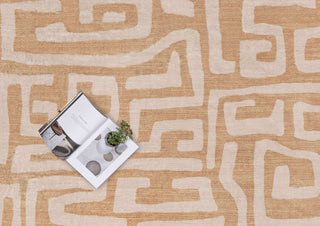 Loopsie RUGS Sahab Brown and Beige Aztec Washable Rug