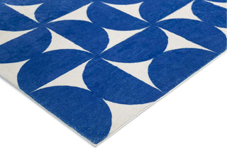 Loopsie RUGS Tosa Blue and Ivory Geometric Washable Rug