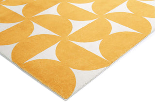 Loopsie RUGS Zaki Yellow and Ivory Geometric Washable Rug