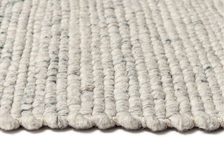 Mackenzie Ivory Blue Marbled Wool Rug Side