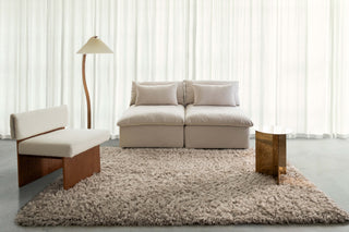 Loopsie Nakoni Beige Shag Rug In Living Room