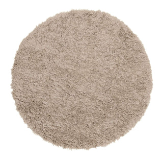 Nakoni Beige Shag Round Rug by Loopsie