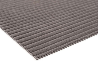 Loopsie Niseko Charcoal Striped Washable Rug Corner