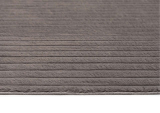 Loopsie Niseko Charcoal Striped Washable Rug Close Up