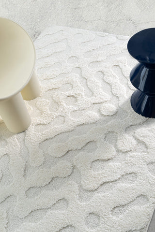 Loopsie Noem Ivory Abstract Rug Styled