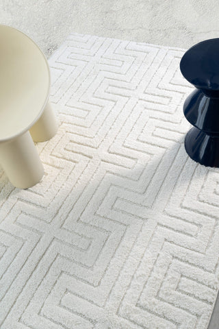 Loopsie Ravina Ivory Geometric Rug Styled